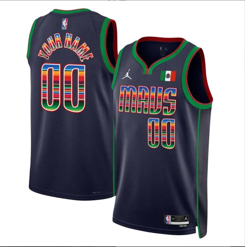 Men Dallas Mavericks Mexico Swingman Custom blue 2024 NBA Jersey
